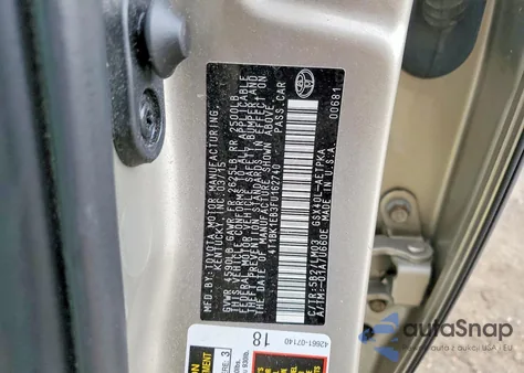 2015 Toyota Avalon Xle from USA, damaged, VIN 4T1BK1EB3FU162740